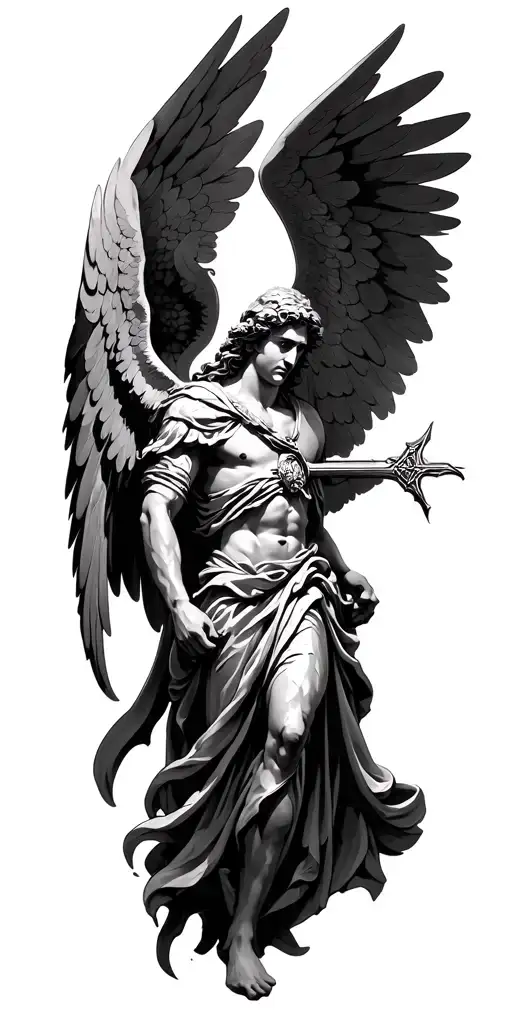 St Michael Archangel Slaying Satin