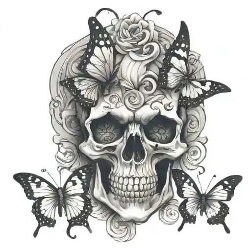 Skull In Butterfly Made