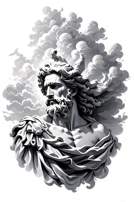 Zeus God With Clouds