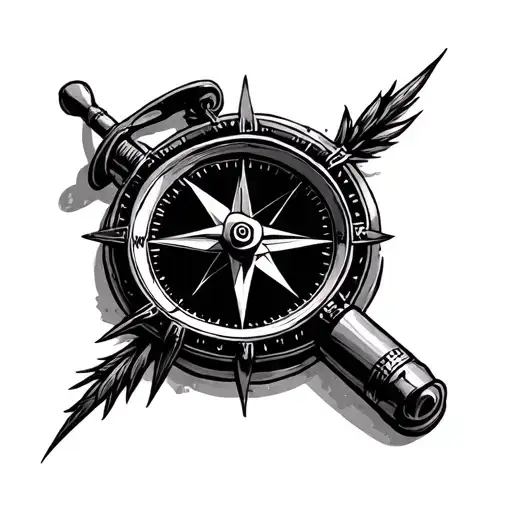 Compass With A B On It