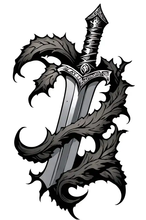 Broken Sword With Vines