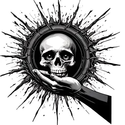 Circle Around Arm Coming Out Of Skull Eyes