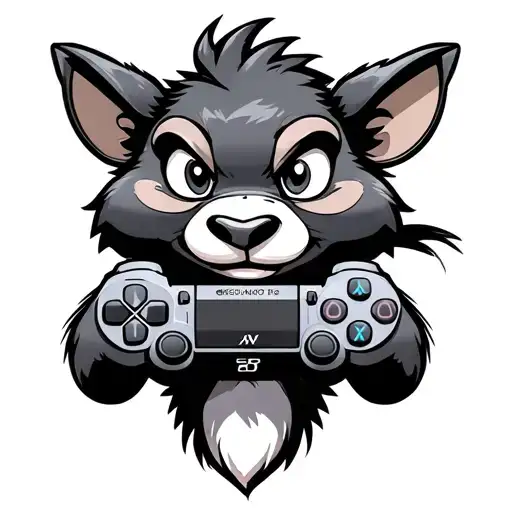 Tasmanian Devil Cartoon Holding Ps4 Controller