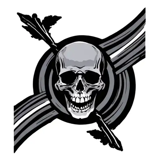 Circled Stripe With Skull