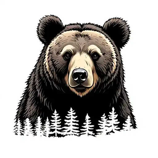 Bear With Trees