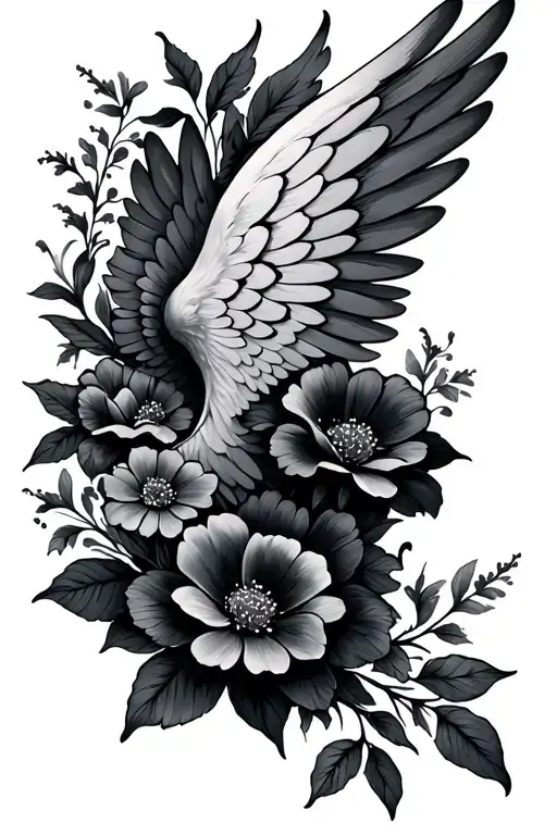 Wings With Flowers