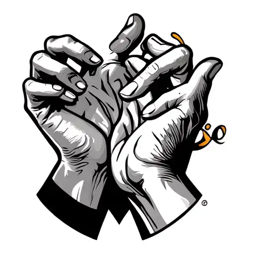 I Wish You Were Here Pink Floyd Hands Logo Without Colors But Just Black Border