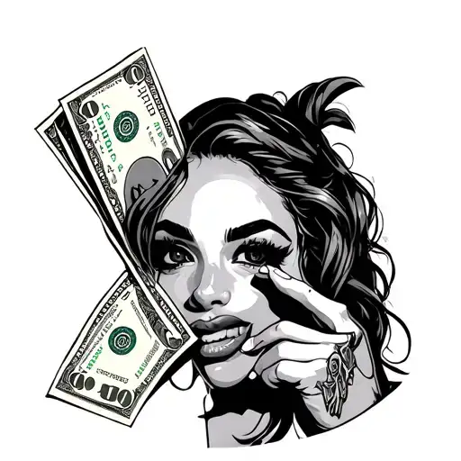 Hot Chick Dealing Money Gangsta