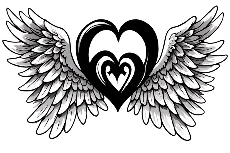 Heart Outline Made From Angel Wings