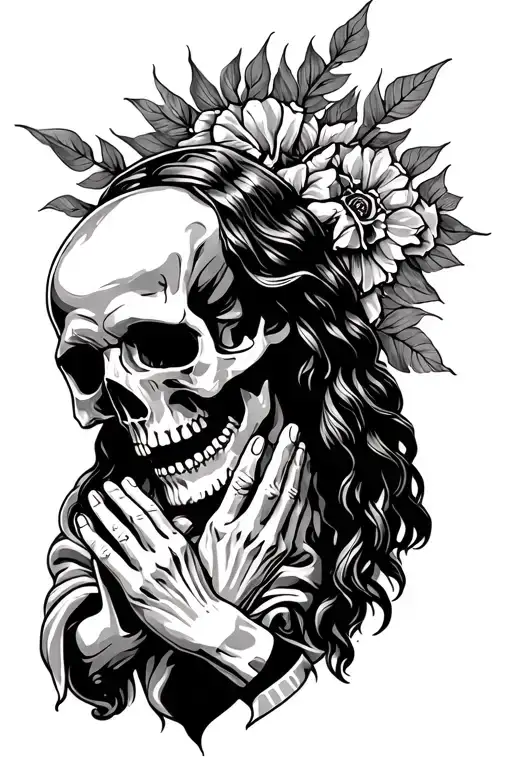 Skull And Jesus Praying
