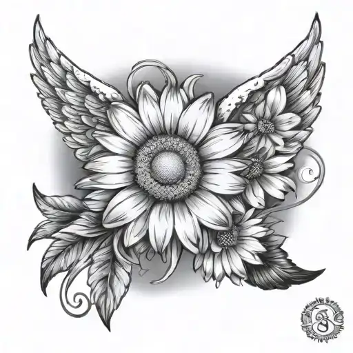 Daisy With Angel Wings And Halo