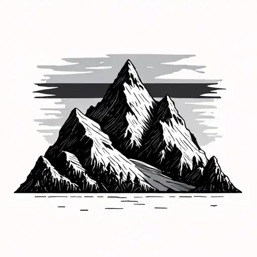 Small Fine Line Tattoo With A Small Mountain Range