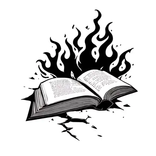 Broken Road And A Book On Fire