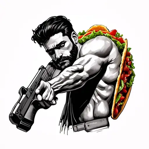 Half Man Half Taco With A Gun