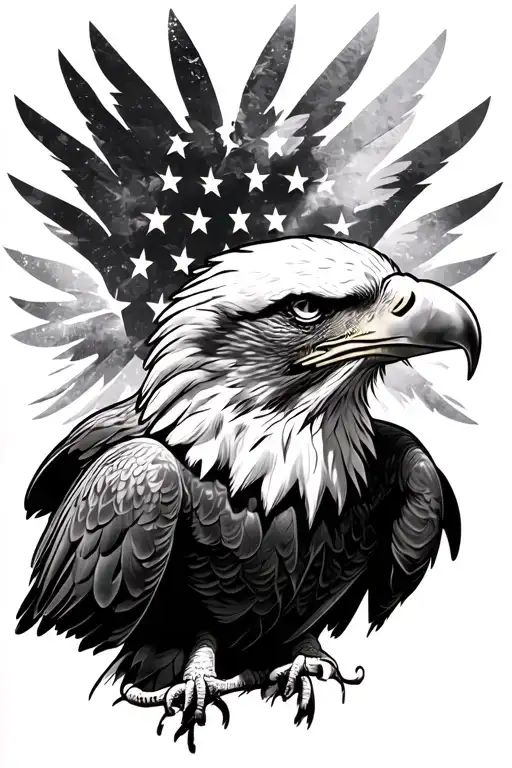 Patriotic Bald Eagle