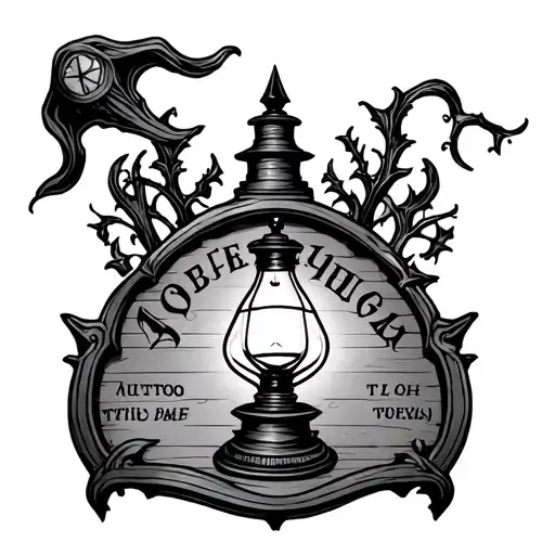 Ouija Board Witch Lamp