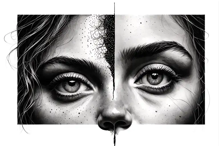 Borderline Personality Disorder Split Female Face Morphing