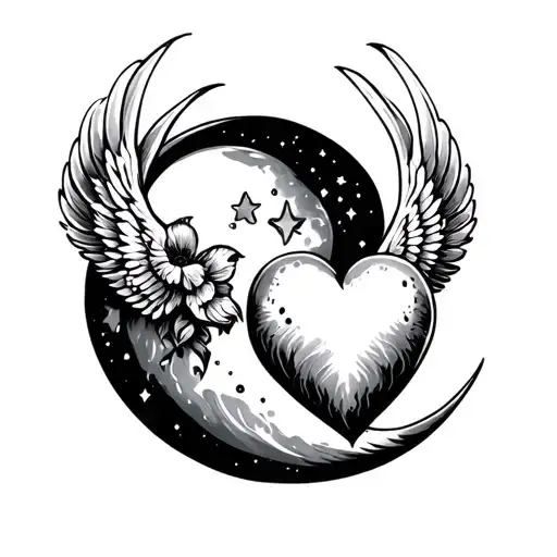 Moon Heart Wing Left One