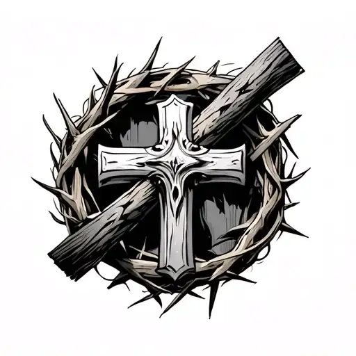 Cross And Crown Of Thorns