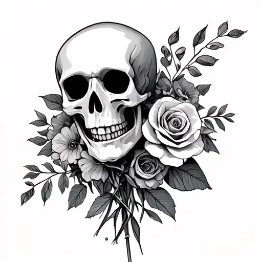 Skelton With Bouquet