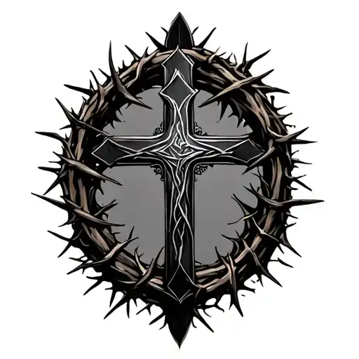 Cross And Crown Of Thorns