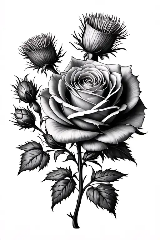 Thistle And Rose Wrapped