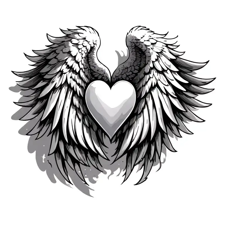 Angel Wing And Heart Shape