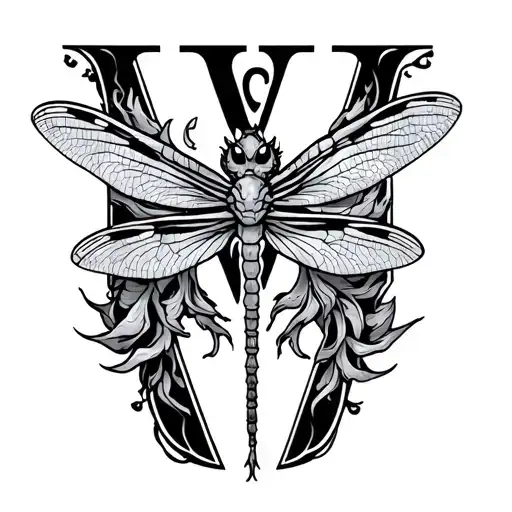 Dragon Fly Letter V