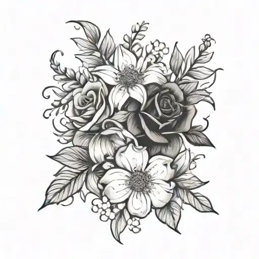 May Bouquet Of Flowers Intertwined