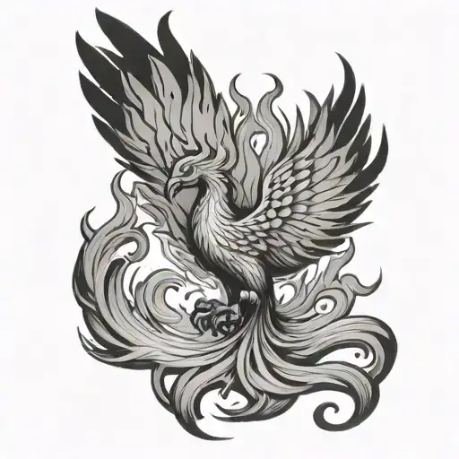 Phoenix Rising From Flames