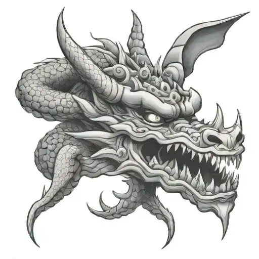 Oni Mask Dragon Flying