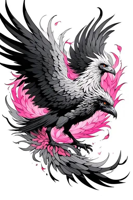 Phoenix Surrounded By Black Pink