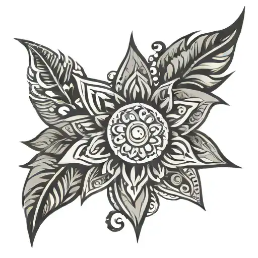 Filipino Tribal Patterns Sun And Flowers Symbolizing Growth And Journey