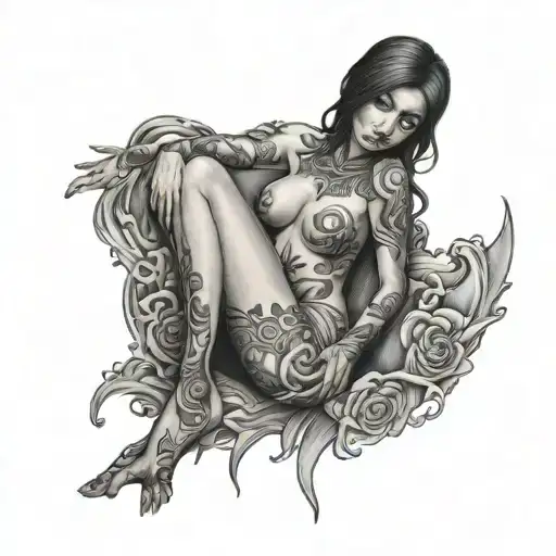 Girl No Clothers Dark Art