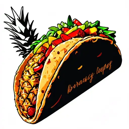 Rainbow Unicorn Wrapped Inside A Spicy Taco With A Side Of Sassy Pineapple