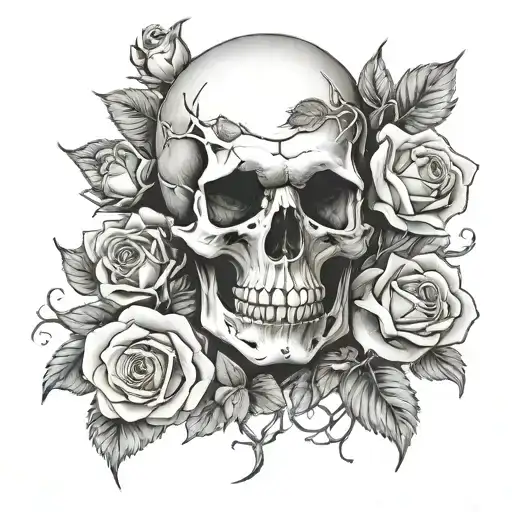 Skull And Roses Growing