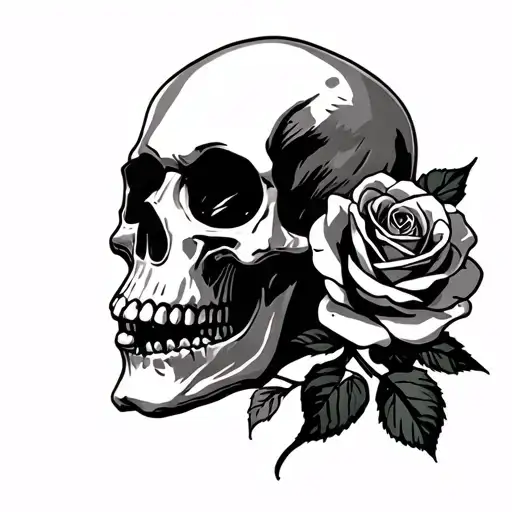 Skull And Rose