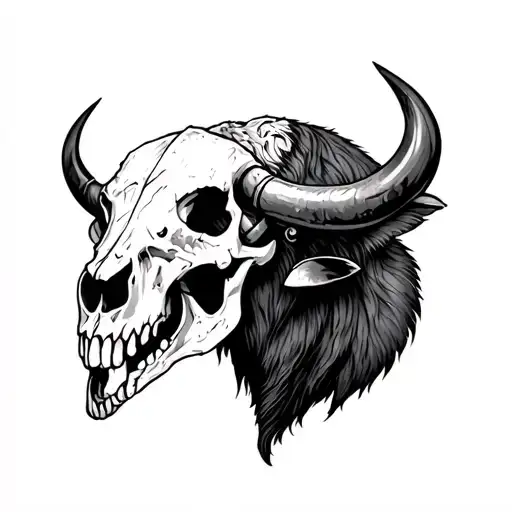 Battle Buffalo Skull