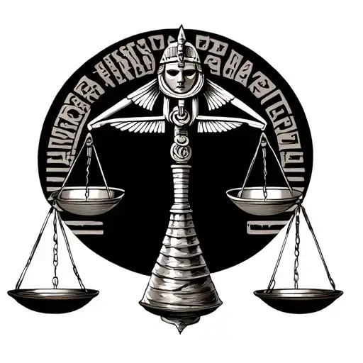 Libra Scales With Esoteric Ties To Osiris And A Dark Bottom To The Scales To Cover Up A Word