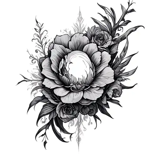 Minimalistic Tattoo In The Entire Spine In The Gothic Style