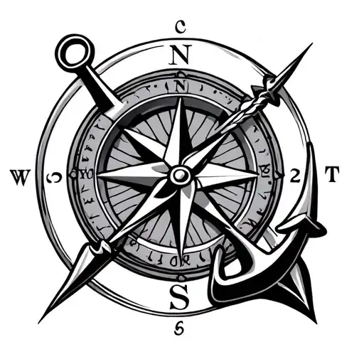 Compass And Anchor Intertwined