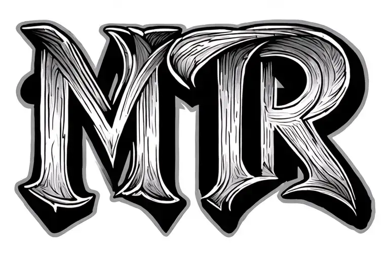 Neck Tattoo Of The Letters Mtr As Made To Rule
