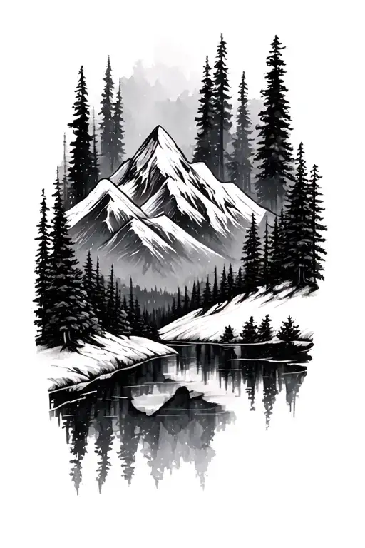 Mountains With A Forest Behind It