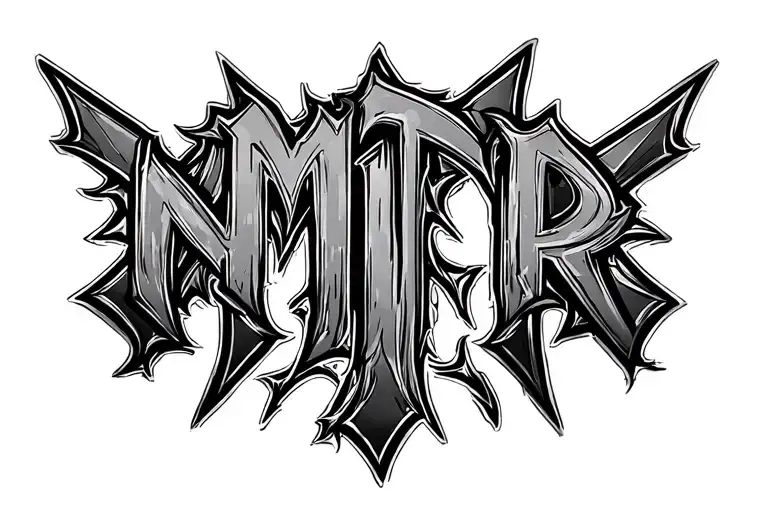 Neck Tattoo Of The Letters Mtr As Made To Rule