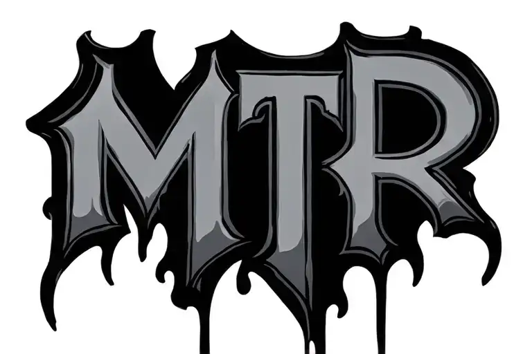 Neck Tattoo Of The Letters Mtr As Made To Rule
