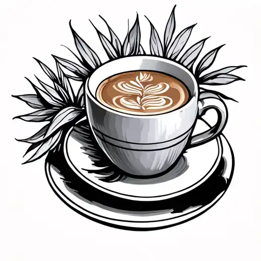 Skeleton Coffee Vinyl With Plant Background