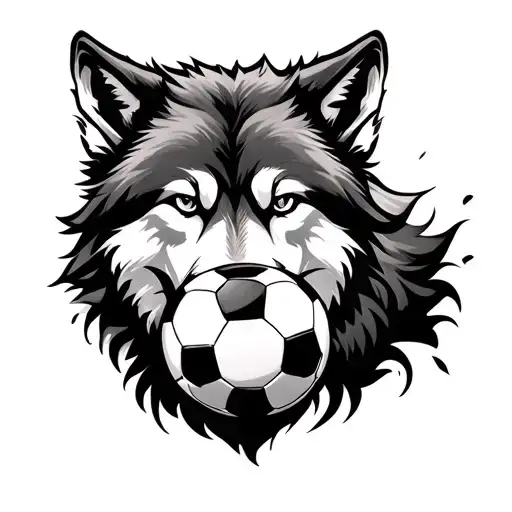 Wolf And A Soccer Ball