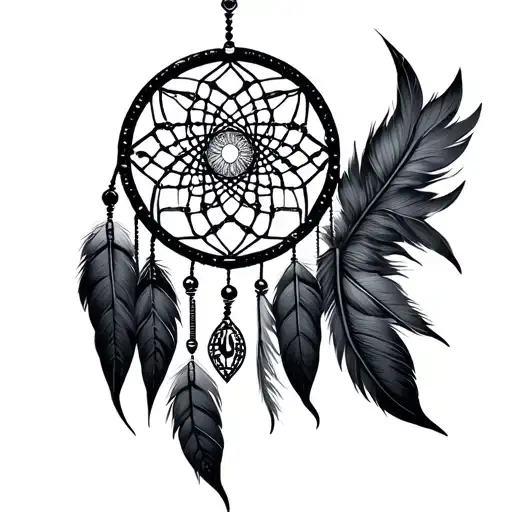 Digital Dreamcatcher Cybersigilism Tattoo With Circuit Patterns And Mystical Symbols