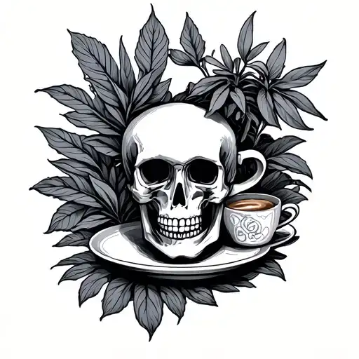 Skeleton Coffee Vinyl And Plants