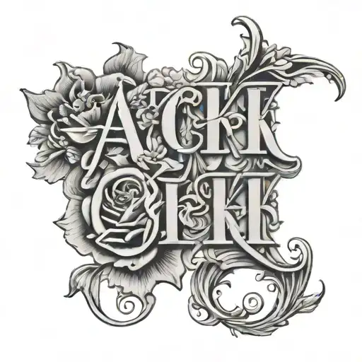 Text 'Actjfk' With Flowers Intertwined